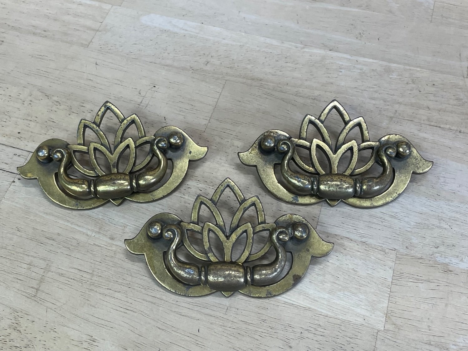 Keeler Brass Company N-1879 Drawer Pull 3 in Center Gold (3x)