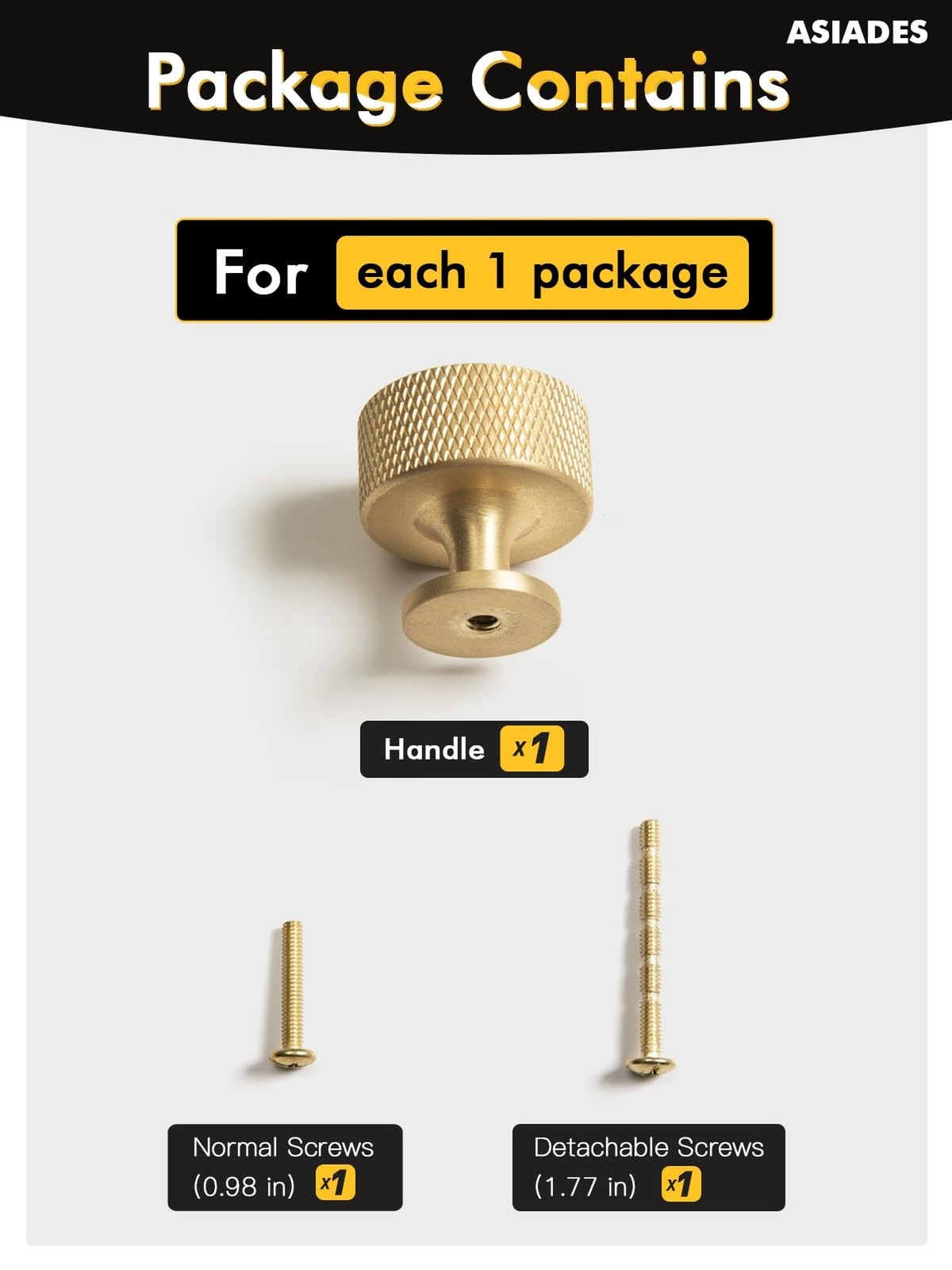 Brushed Gold Kitchen Knurled Cabinet Knobs Solid Brass Pulls Dresser Drawer H…