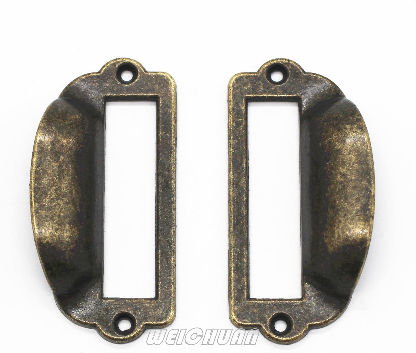 16-Pack Zinc Alloy Antique Bronze Label Frame Drawer Pulls -Vintage Industrial S