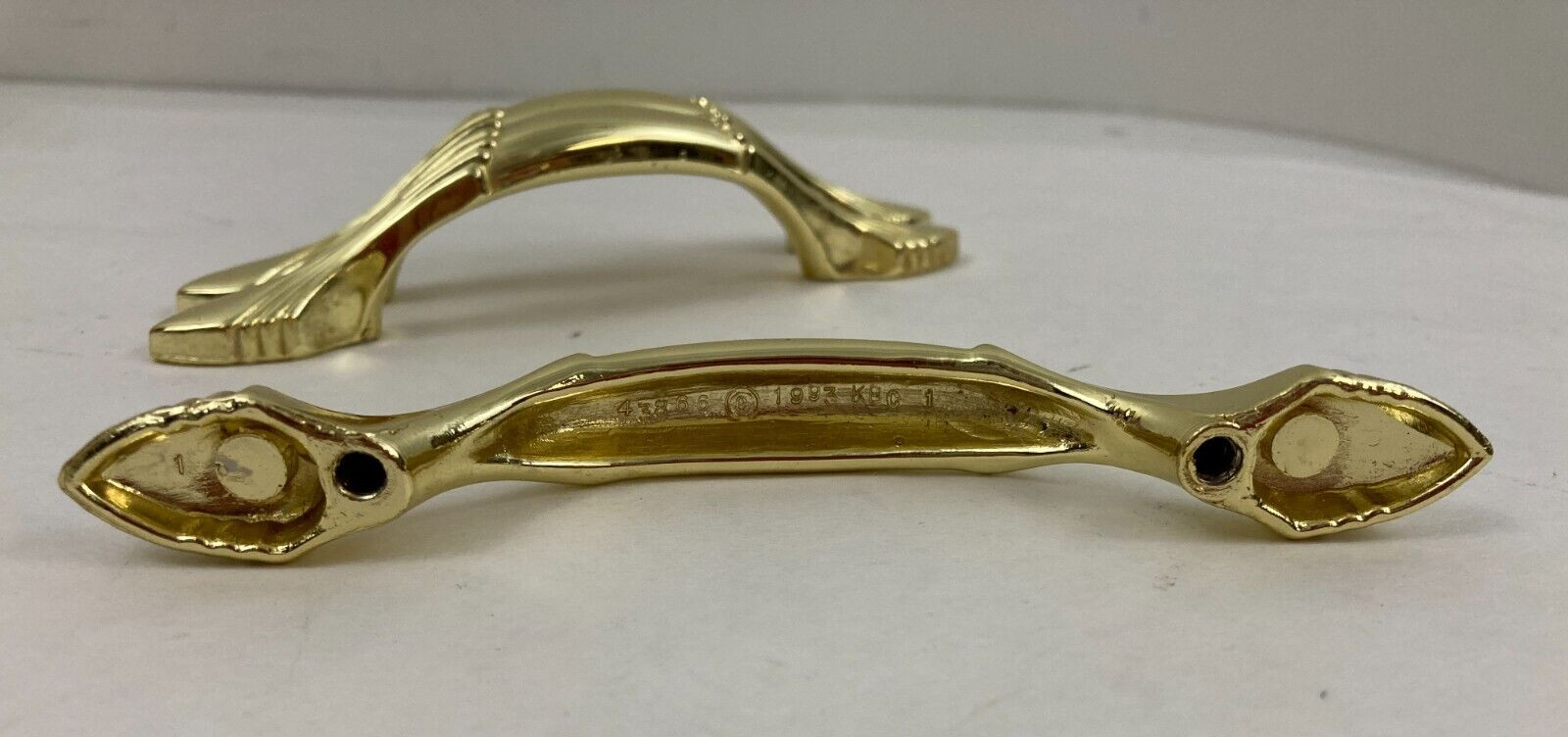 Polished Brass Drawer Pulls 3″ O.C. Preowned Lot of 3 Kitchen Bathroom