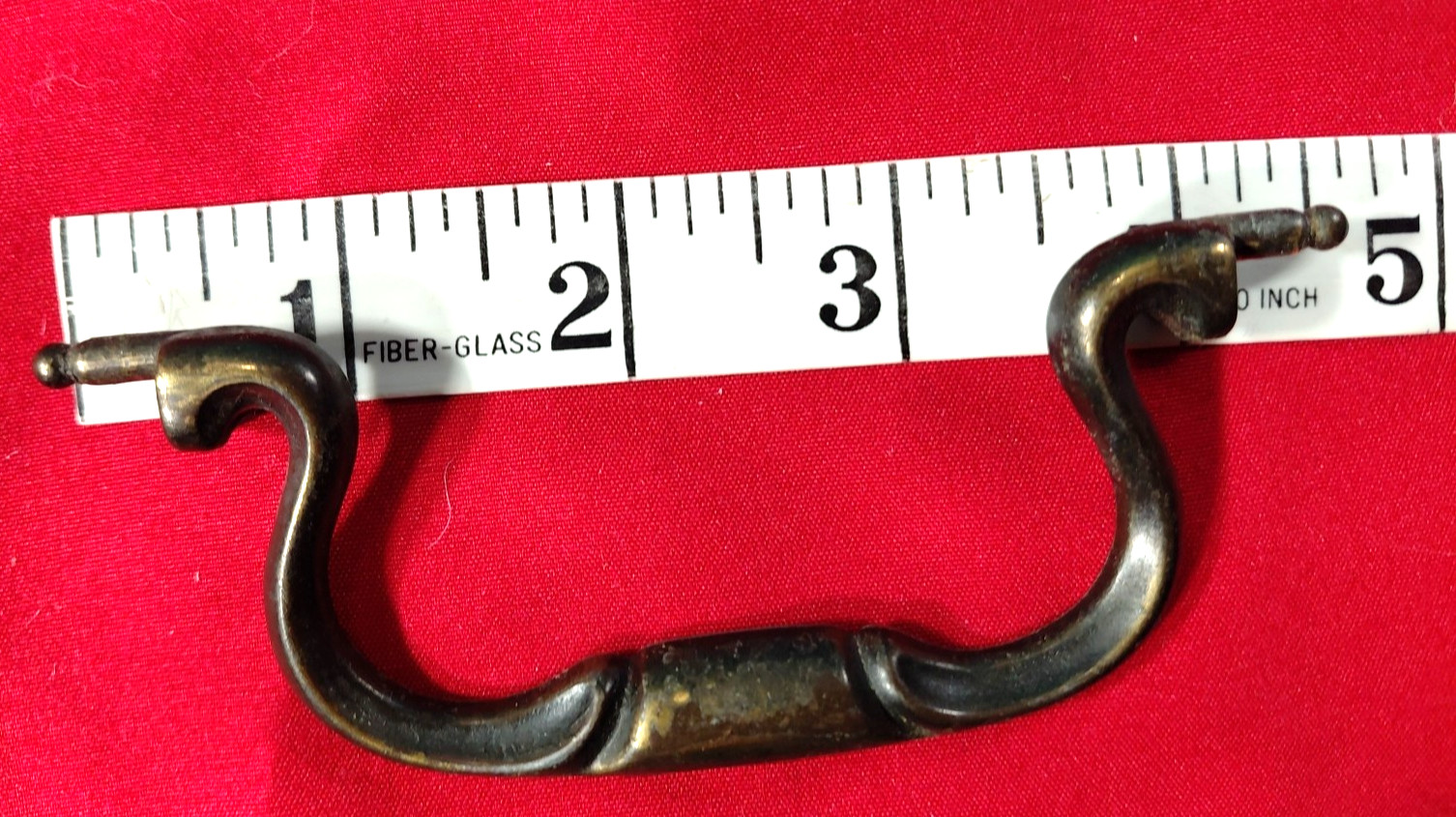 Antique Solid Brass Drawer Bail Drop Handle Pulls Lot of 4 Patina 2 Designs