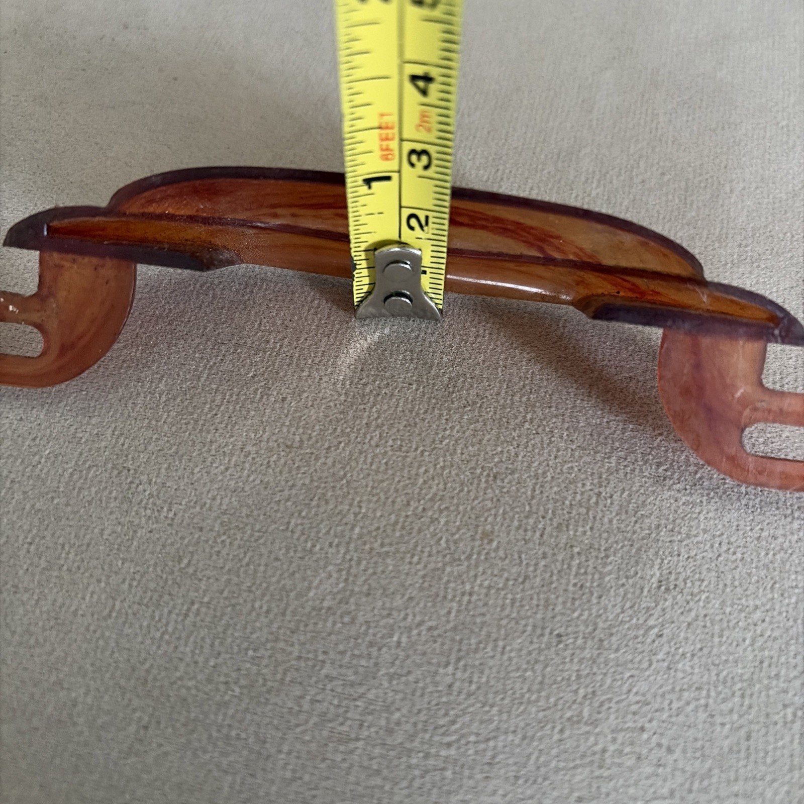 Vintage Mid Century Dresser Pull Orange Amber Bakelite(?) Lucite Handle