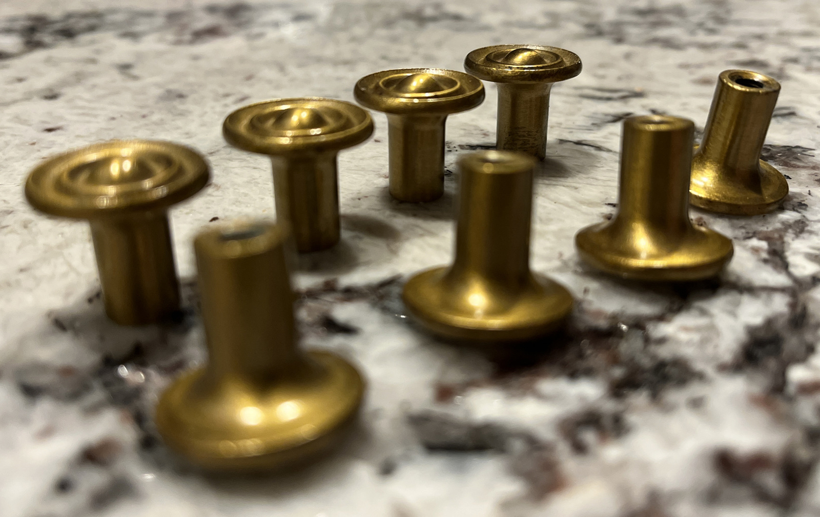 8 New Old Stock Brass Drawer Dresser Knobs Pulls National Lock Co. F1342NY. BP-6