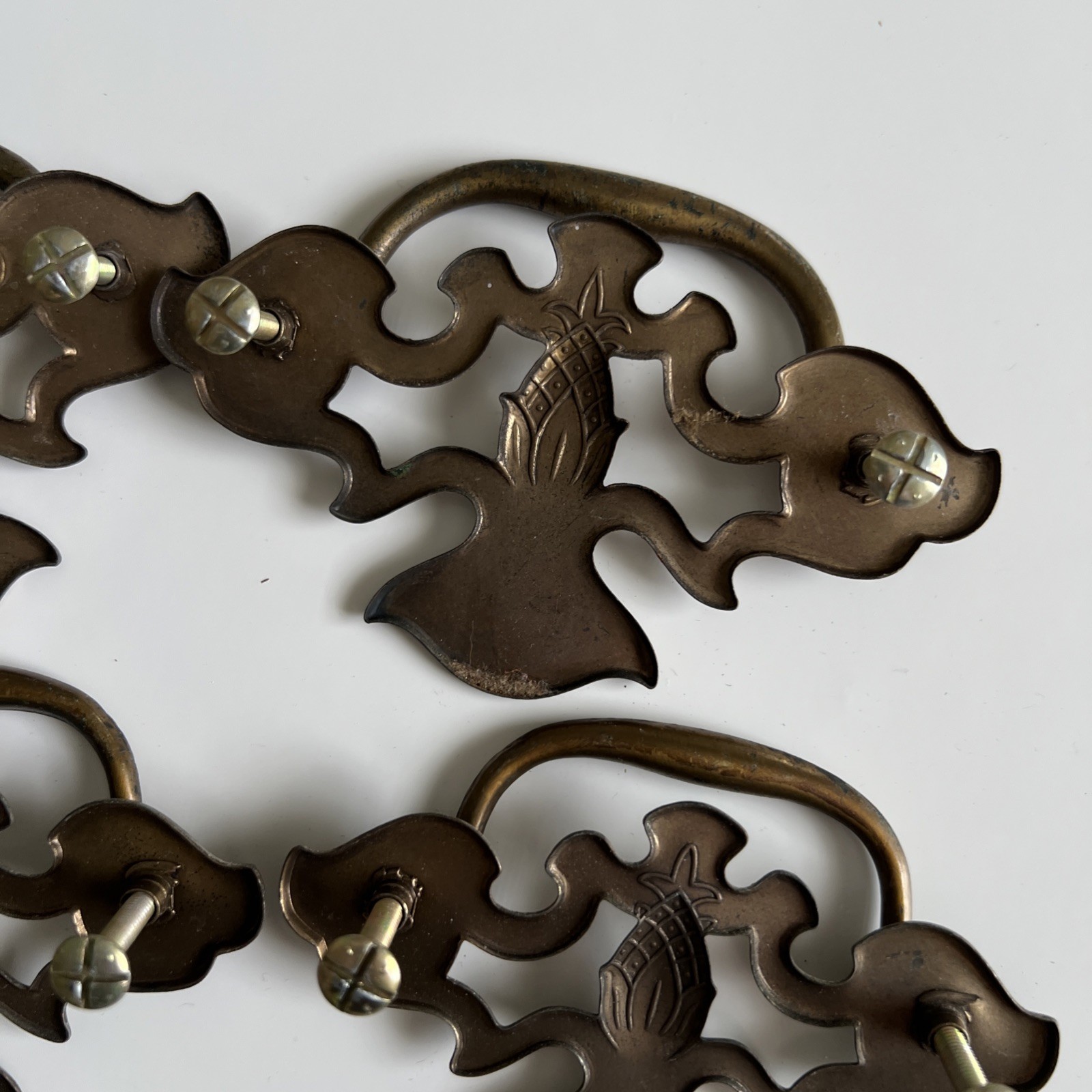 12 Bassett Pineapple 60s Drawer Drop Bail Pull Handle 3 Sizes 2.5″ 3″ 3.5” Brass