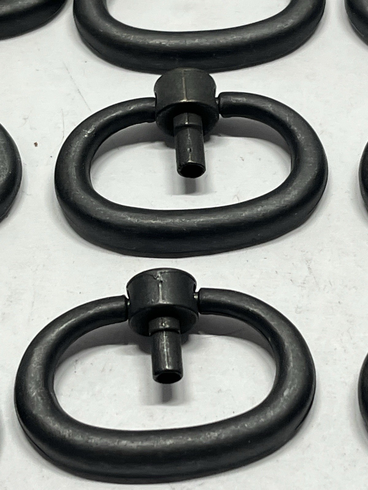 Vintage Lot(12) NOS KBC Black Powder Coated Rd.Drop Ring Drawer Pulls