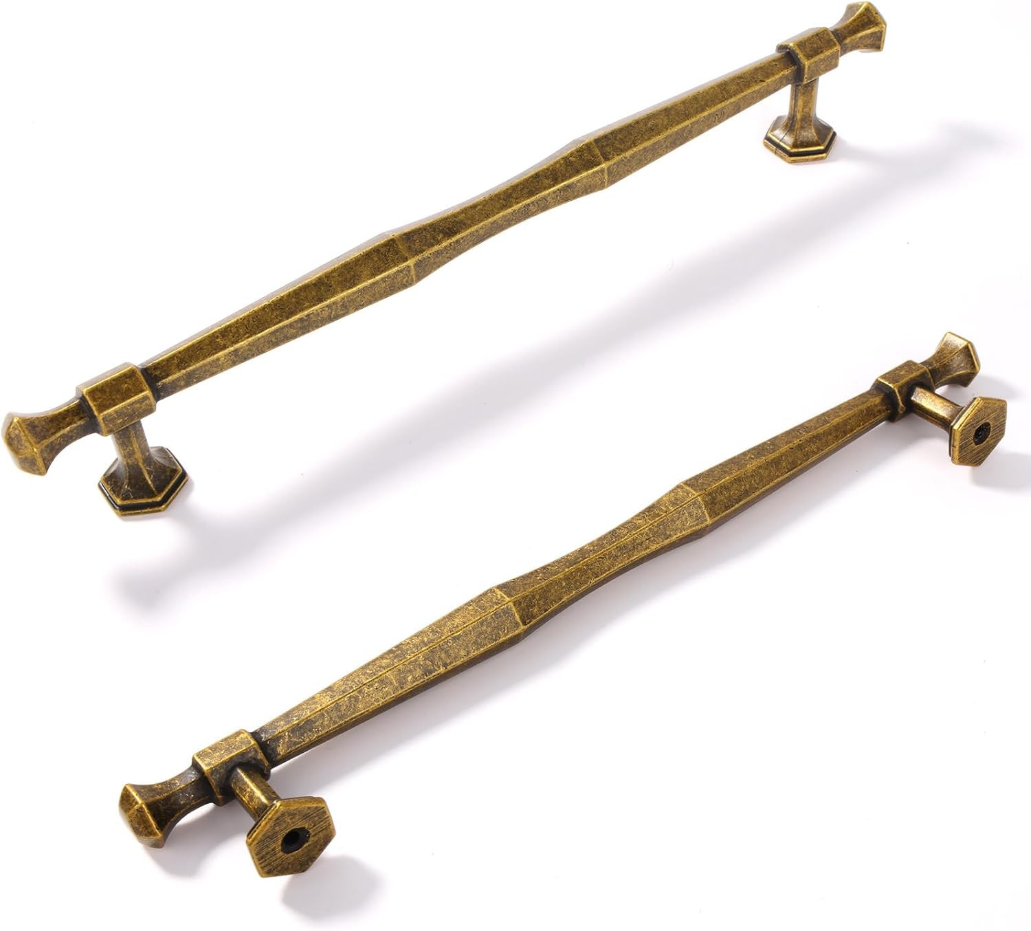Vintage Antique Brass Cabinet Pulls – 7.5 Inch Handles, 6 Pack