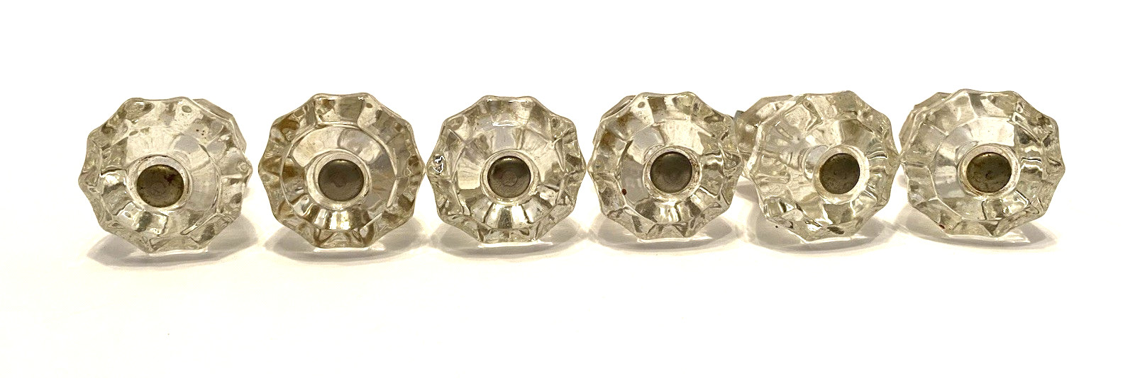 Set of 6 VTG Clear Glass 1″ x 1″ Cabinet/Drawer Pulls/Knobs