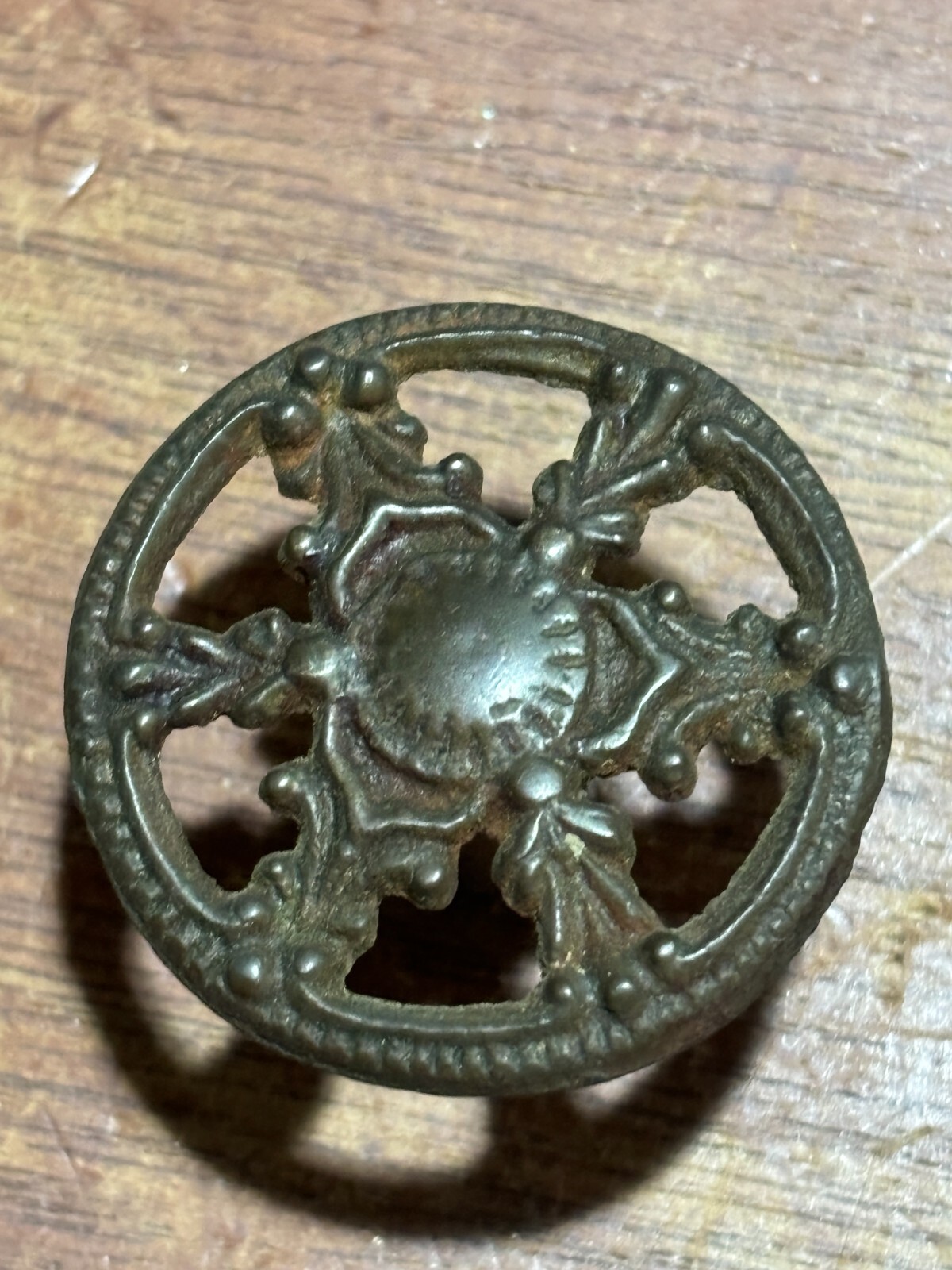Vintage Antique Ornate Round Cabinet Knob Drawer Pull 1 1/4 inch