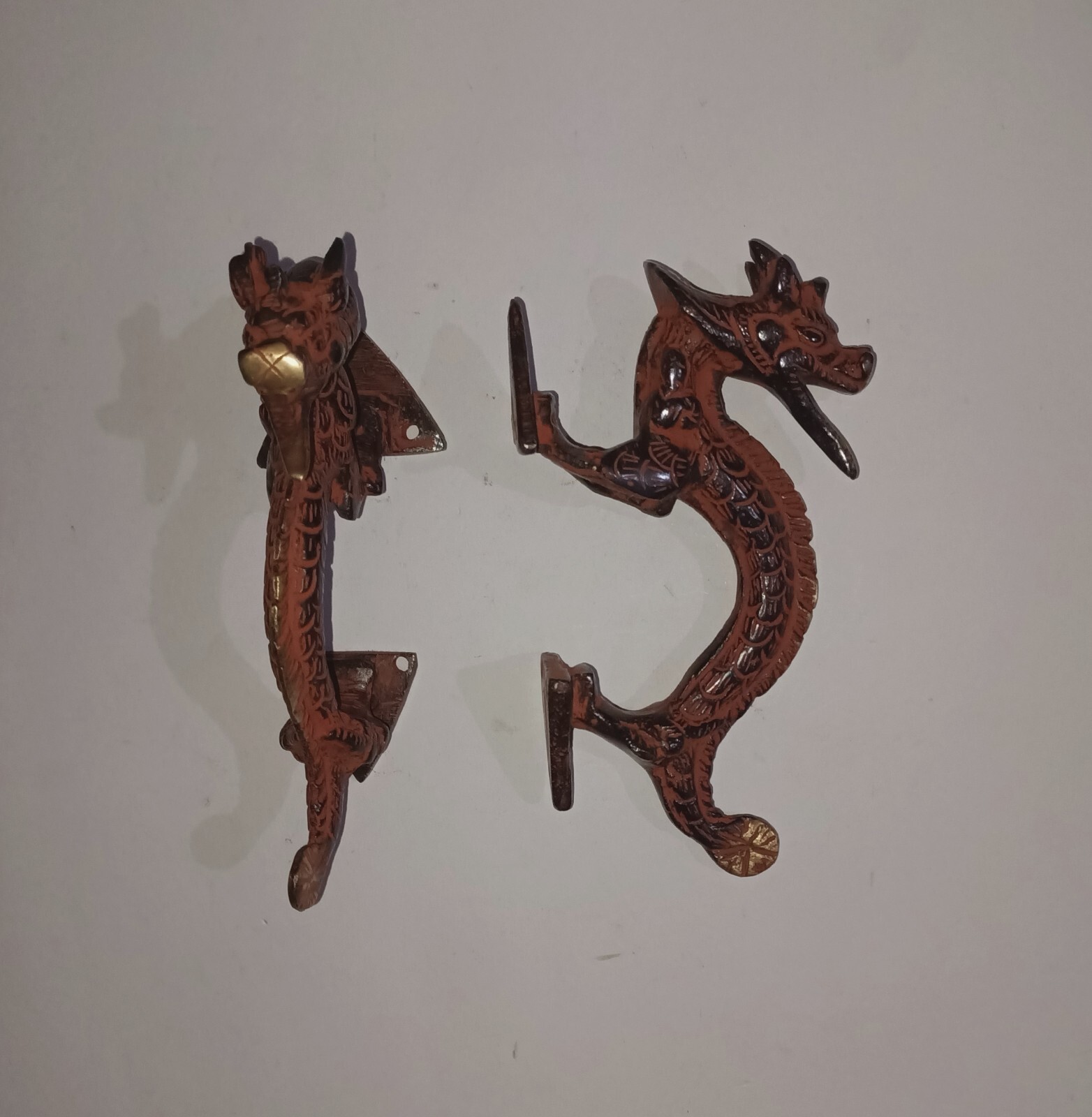Dragon Shape Door Pull Handmade Doorware Handle Mythological Creature HK