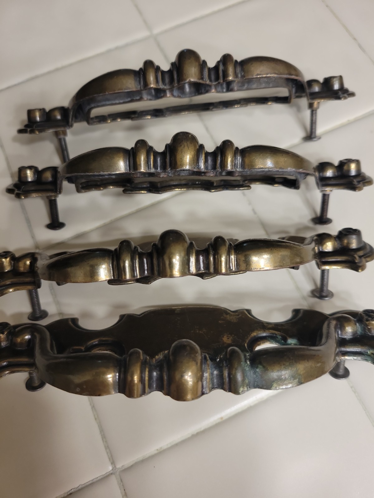 Keeler Brass Co. Drawer Pull Handle Chippendale KBC N08627 Vintage Lot of 4