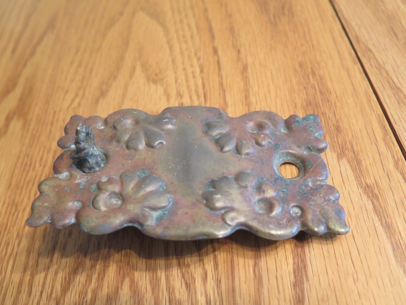 3 Vintage Brass? Dresser Cabinet Drawer Back Plate? Hardware Lightweight Salvage