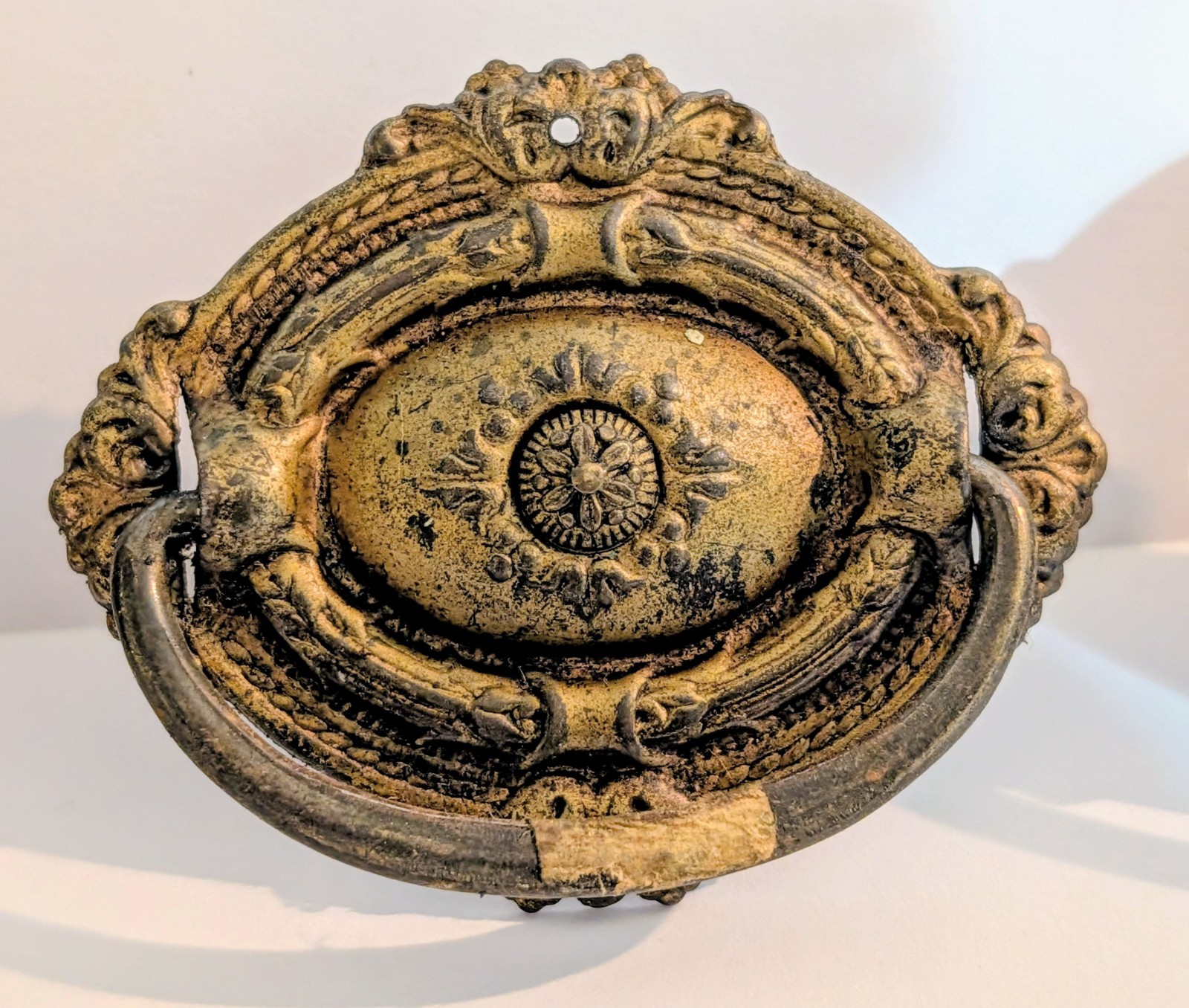 3 Antique Ornate Classic Oval Victorian Drawer Drop Bail Handle Pulls 2 5/8″