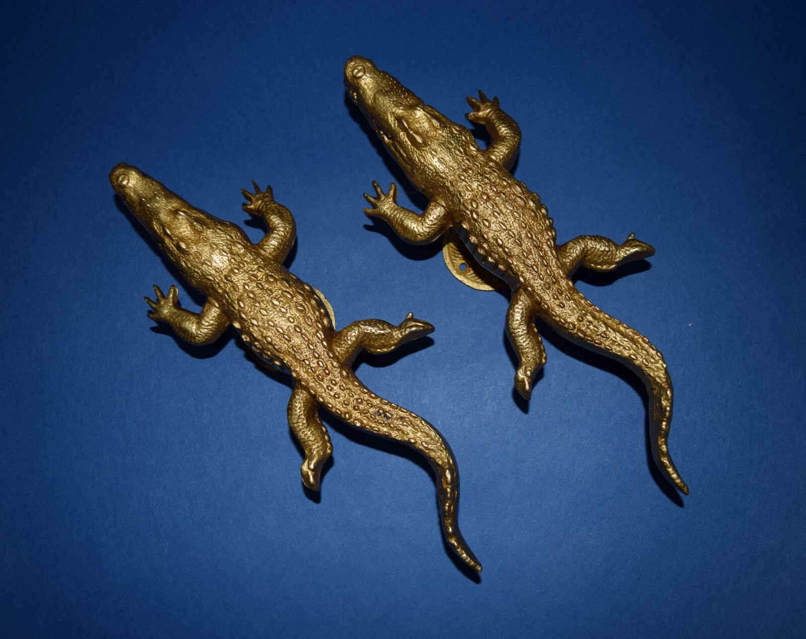 Brass Alligator Door Handles With Round Base Lizard Crocodile Almirah Pull GTX