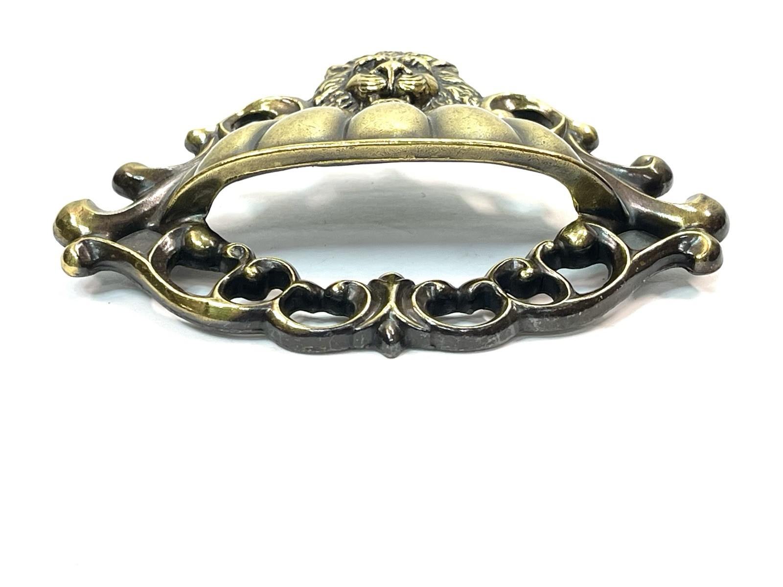 NOS 4.5″ Lion Head Bin Pull Drawer Handle KBC Brass Co