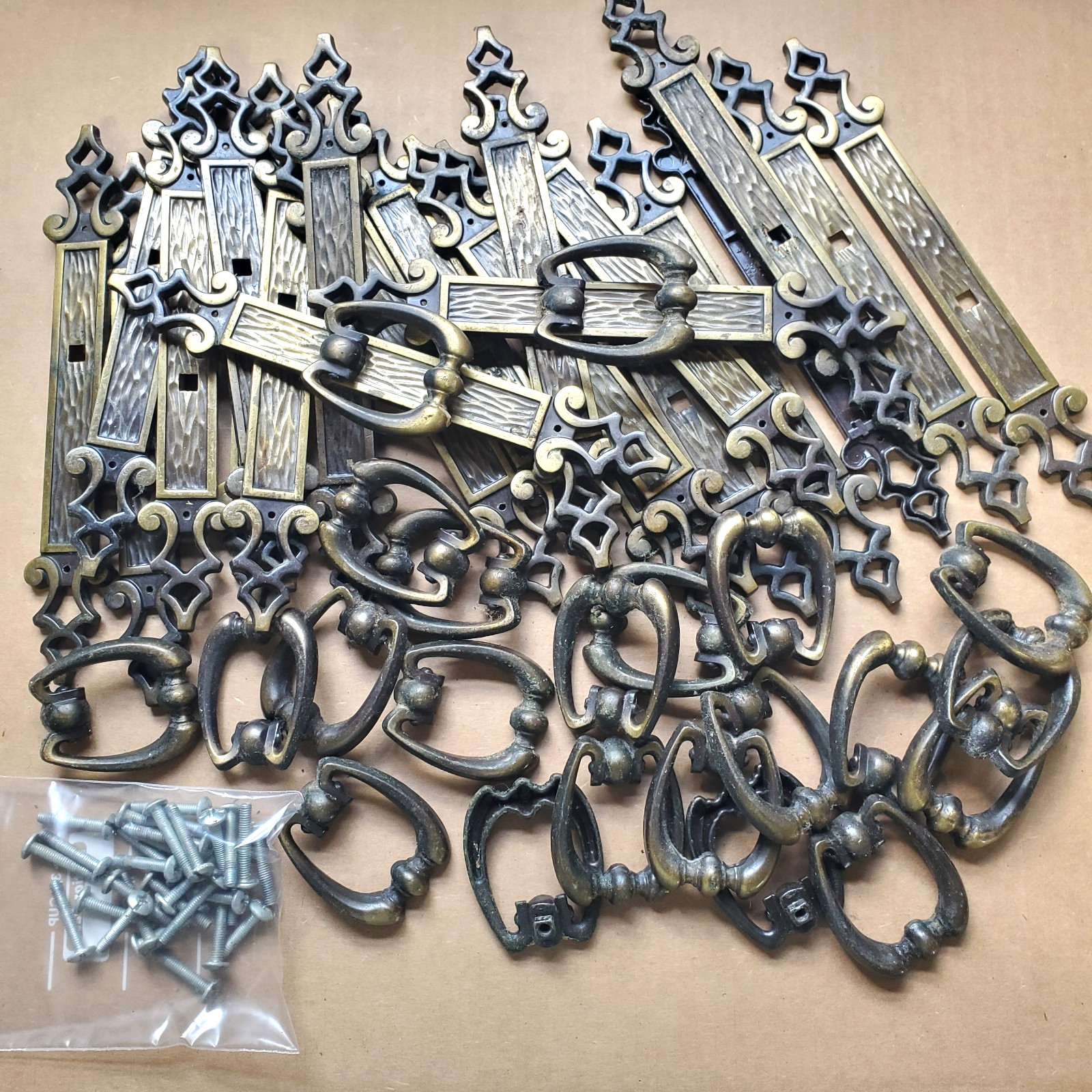22 – VTG Door Pulls Amerock Madeira Cabinet Antique Burnished Bronze T-169-1