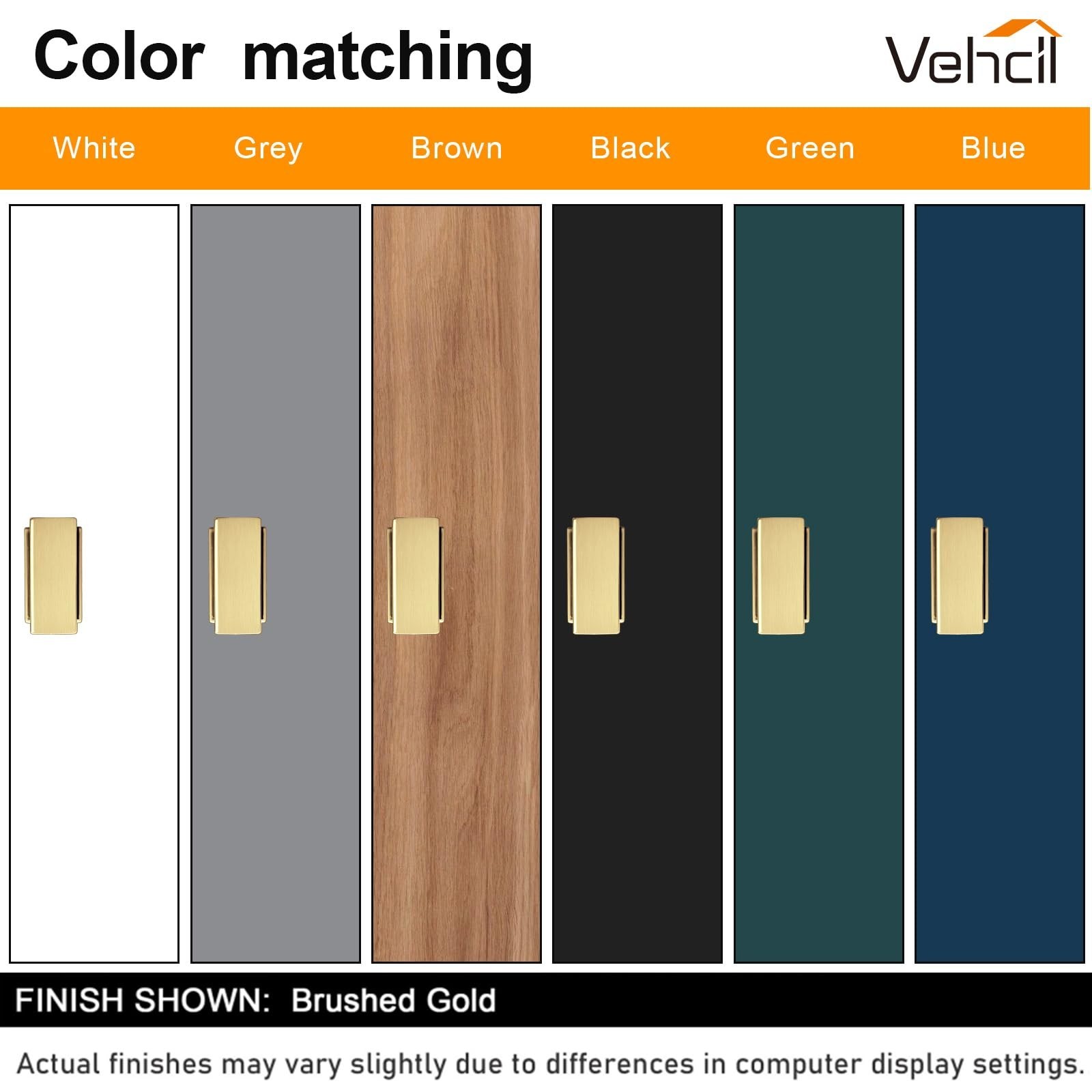 VEHCIL 10 Pack Square Brushed Gold Cabinet Knobs,Single Hole Cabinet Handles …