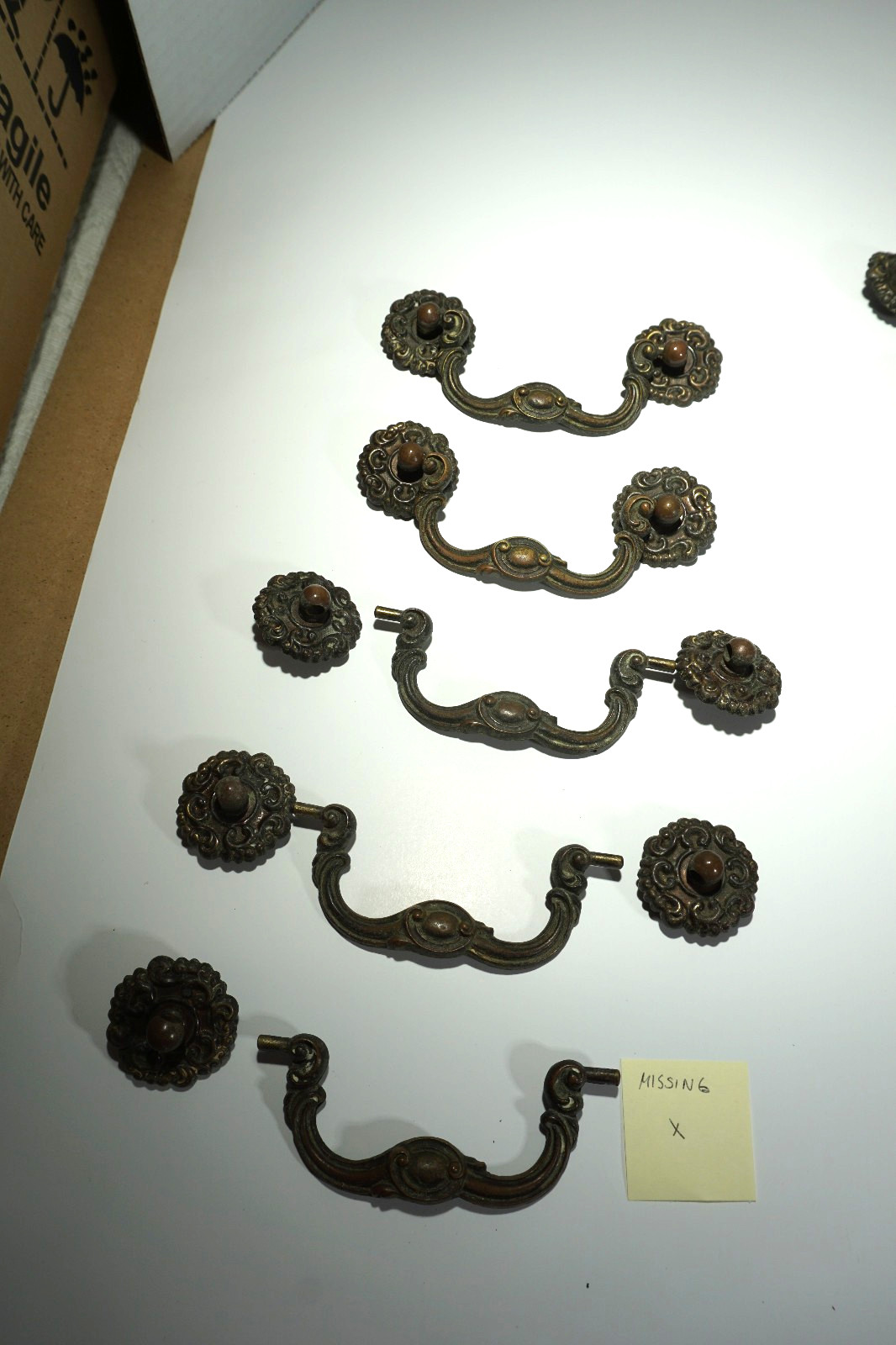 Vintage Keeler Brass Company’s Drop Bail Drawer Pulls Lot K6613 As Is