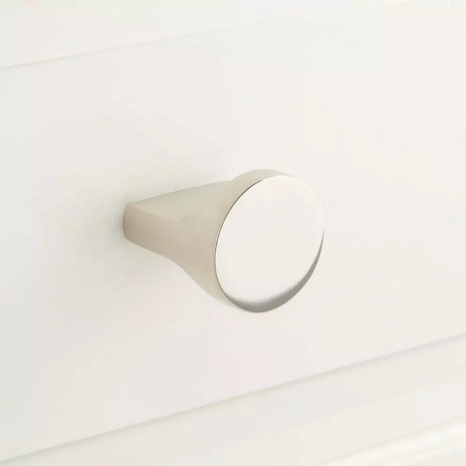 Signature Hardware Pleso Solid Brass Round Cabinet Knob – Polished Nickel
