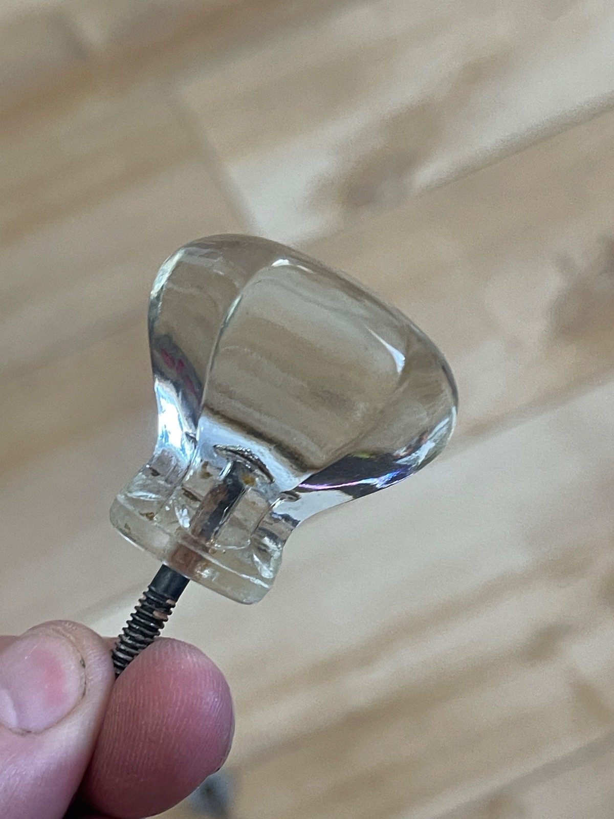 Vintage Lot Of 8 Cabinet Drawer Pulls Ball Cut Glass -brass