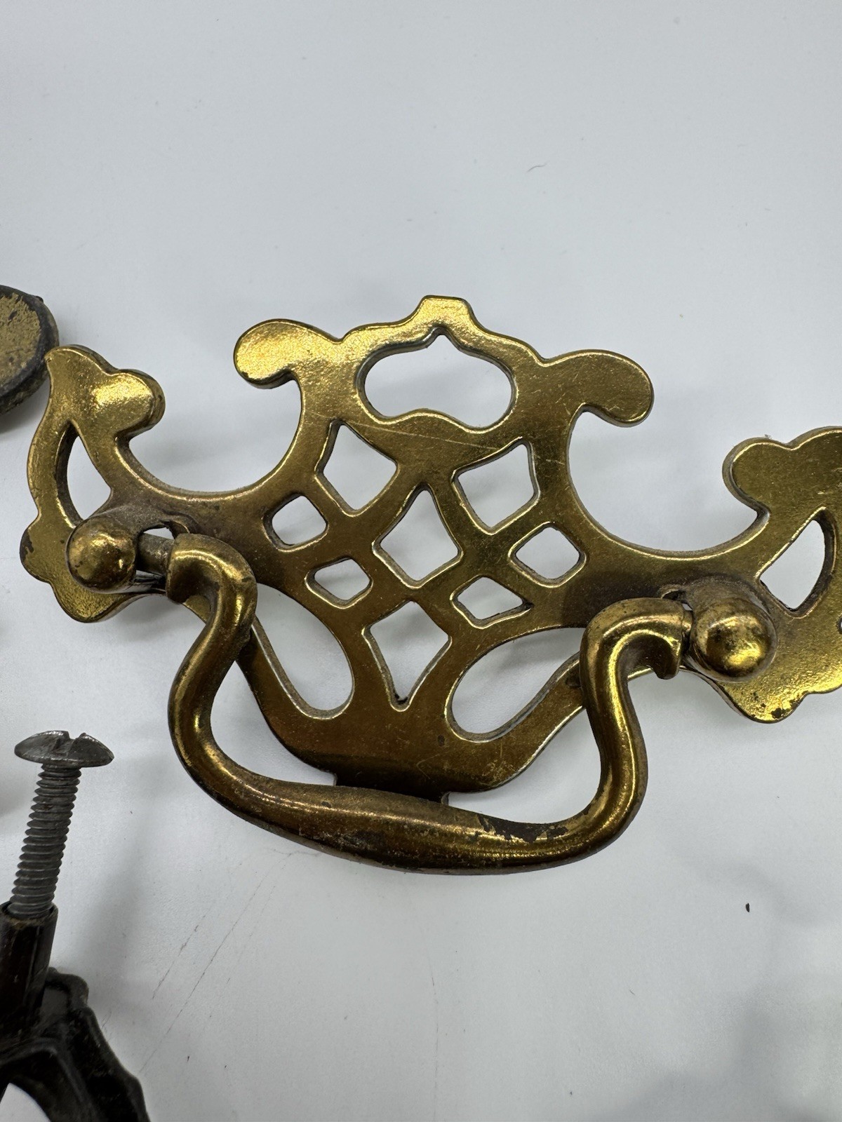 Vintage Brass Drawer Pulls Knobs Lot Ornate Hardware Mixed Antique Style 20 Lot