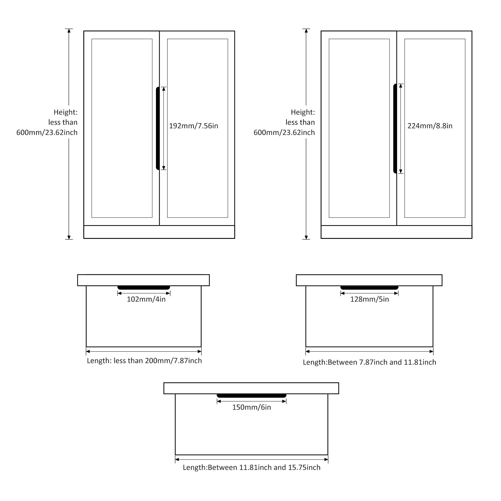 Goldenwarm 10 Pack Black Cabinet Handles 5 Inch Finger Pulls For Cabinets Black