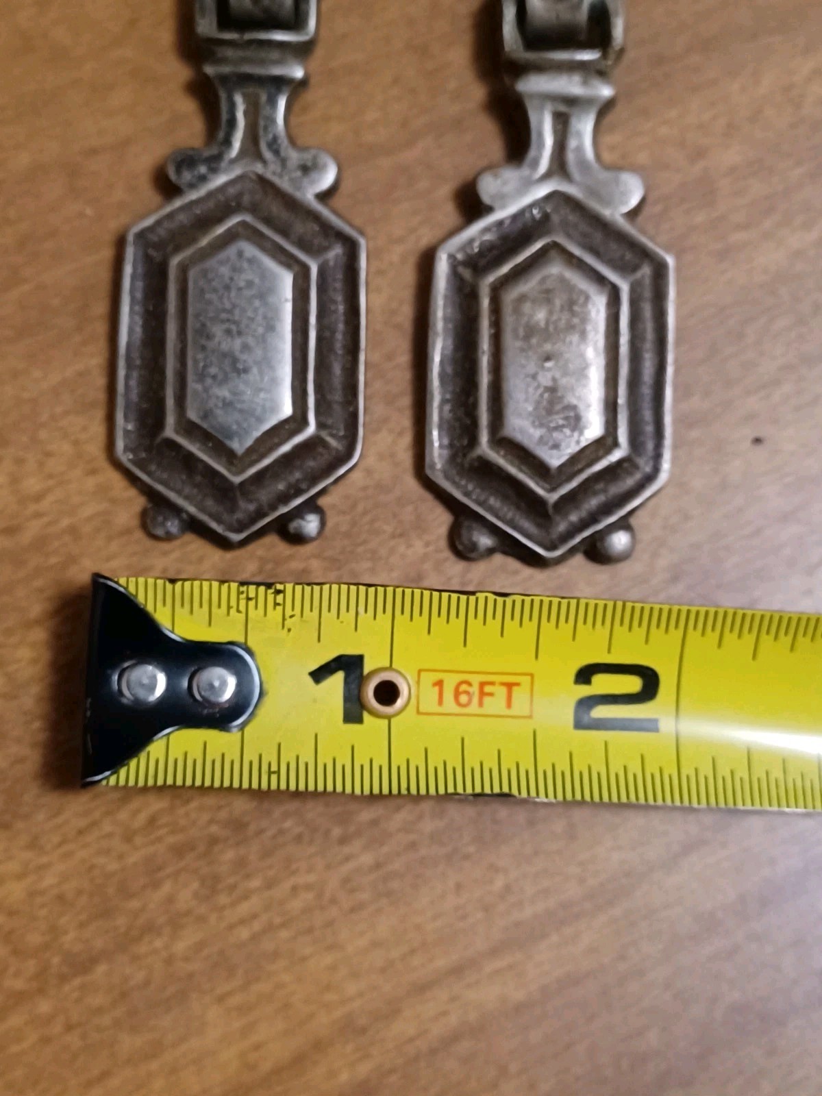 Vintage KBC Drop Drawer Pulls FLAWED (Crack/No Back Plates) Keeler Brass Co F917