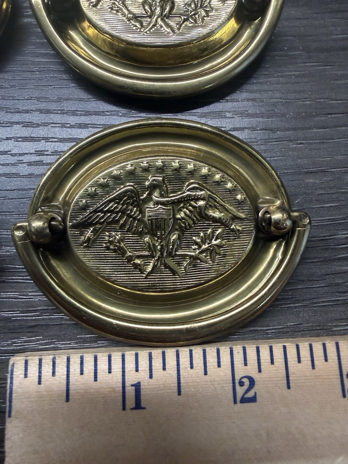 8 RARE Keeler Brass HEPPLEWHITE AMERICAN OVAL EAGLE Drawer Pulls Handles NOS (3)