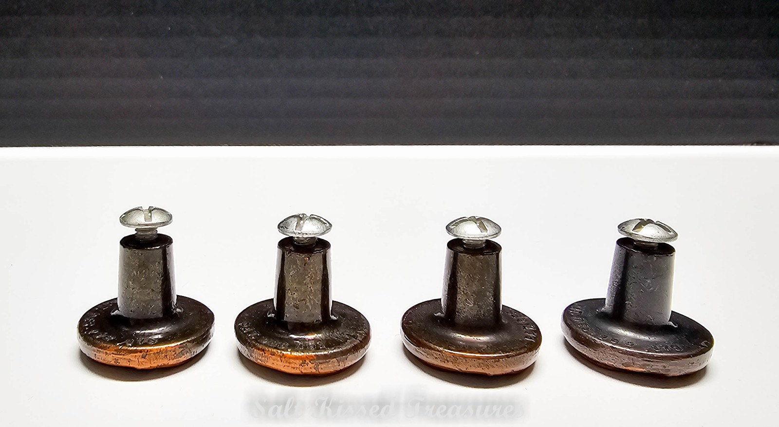 4 pc Vintage Rosette Copper Drawer Pulls-1 inch