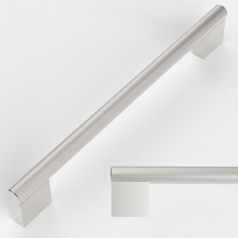 Amerdeco 10 Pack Brushed Satin Nickel Knurled Cabinet Pulls 10 Inch254Mm Hole