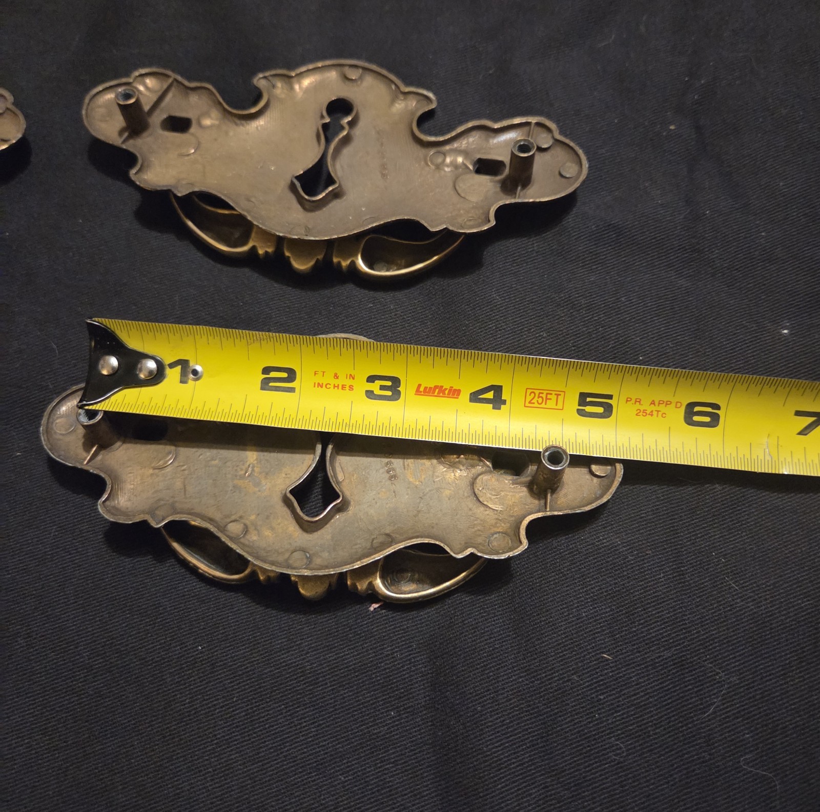 A Set Of 4 Chippendale Batwing Drawer Pulls, Vintage Brass, Cutout Style,