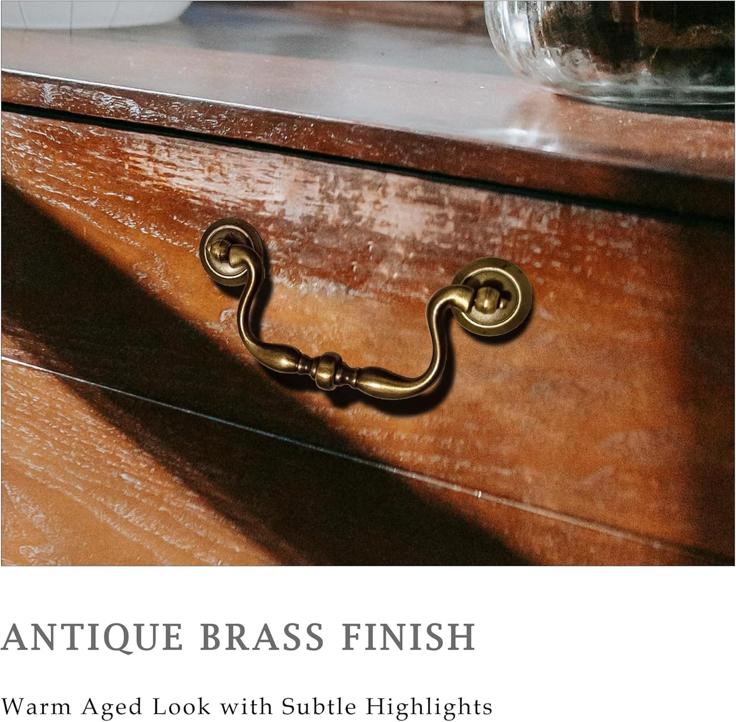 Antique Brass Drop Bail Drawer Pulls 4 Pack 4 Inch