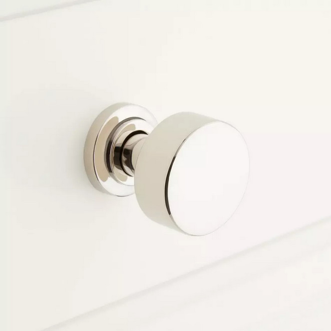Signature Hardware 1-1/4″ Colmar Brass Cabinet Knob – Polished Nickel – 2 PACK