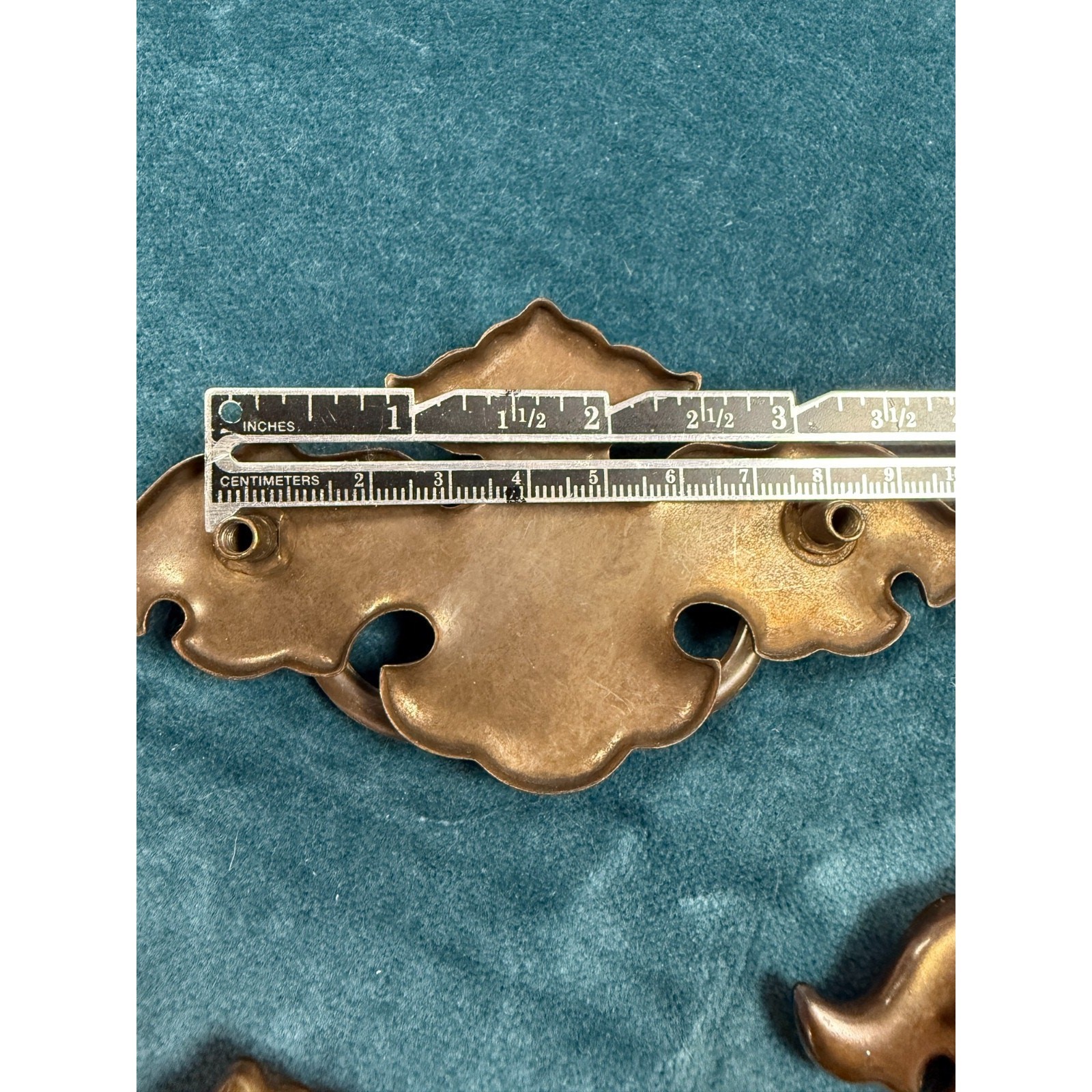 Vintage Brass Drawer Pulls Ornate Bail Handles Dresser Hardware Set of 6