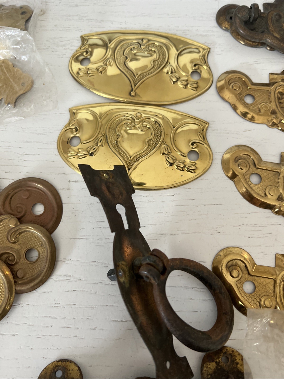 Vintage Lot Drawer Handles Antique Drawer Hardware Salvage MCM Brass Metal