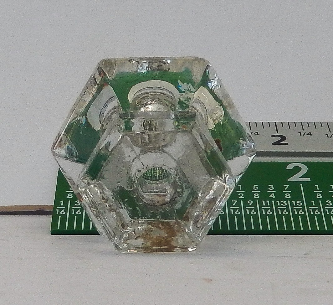 Antique Vintage Six Sided Clear Glass Knobs Cabinet Drawer Pulls 1920s Style
