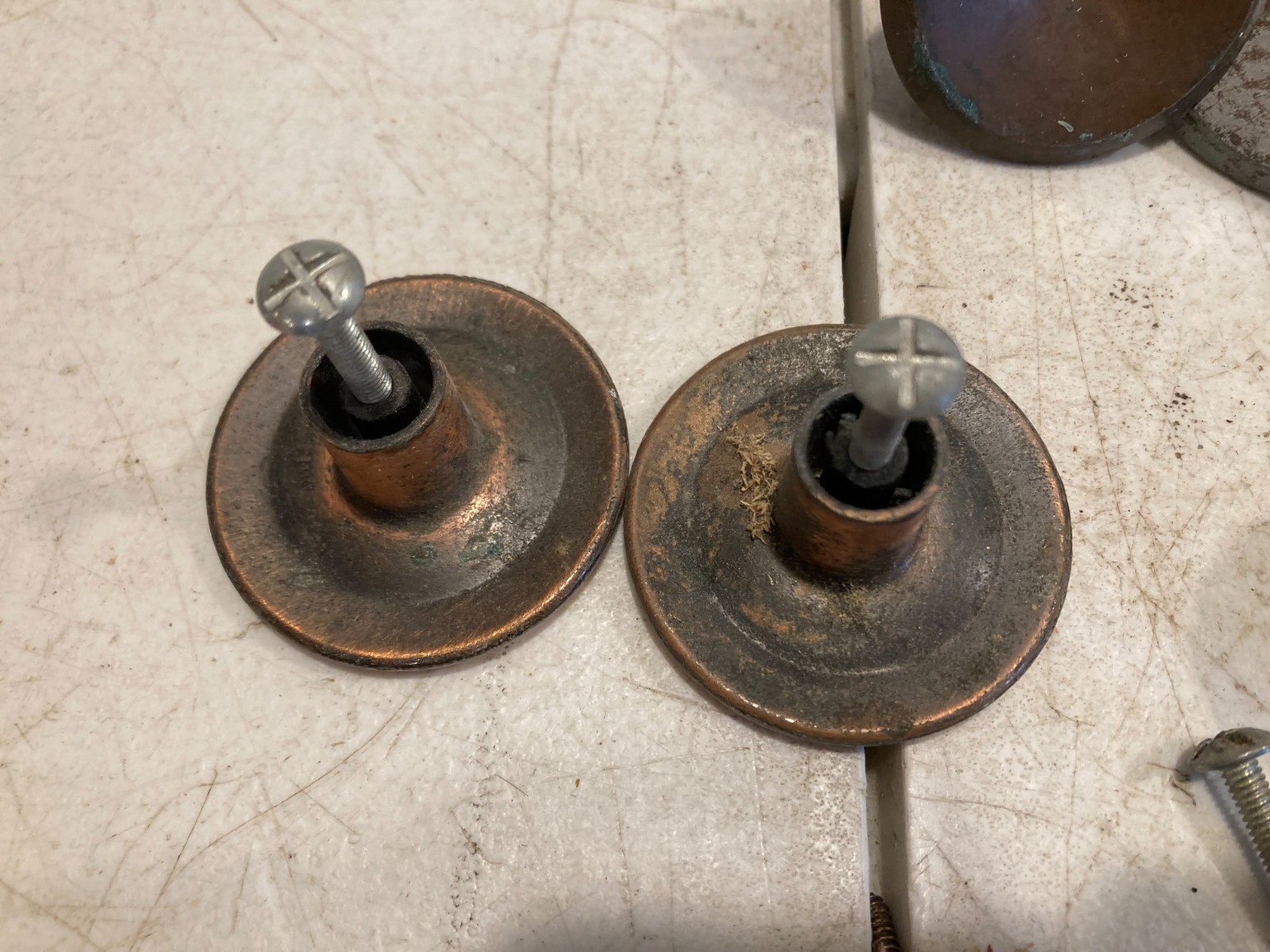 Vtg Amerock RDCA 1960 Bronze Copper Floral Knobs Pulls French Provincial 28+ pcs