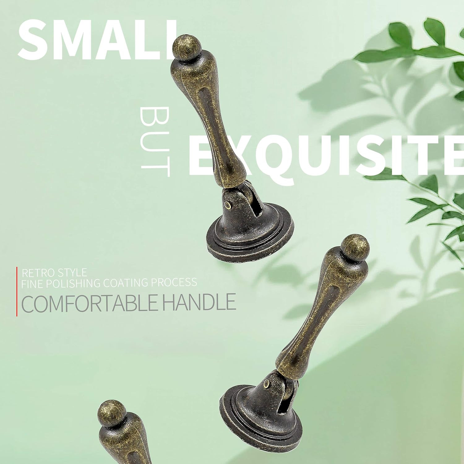 6Pcs Antique Bronze Tear Drop Pulls, Vintage Cabinet Decorative Pull Handle Knob