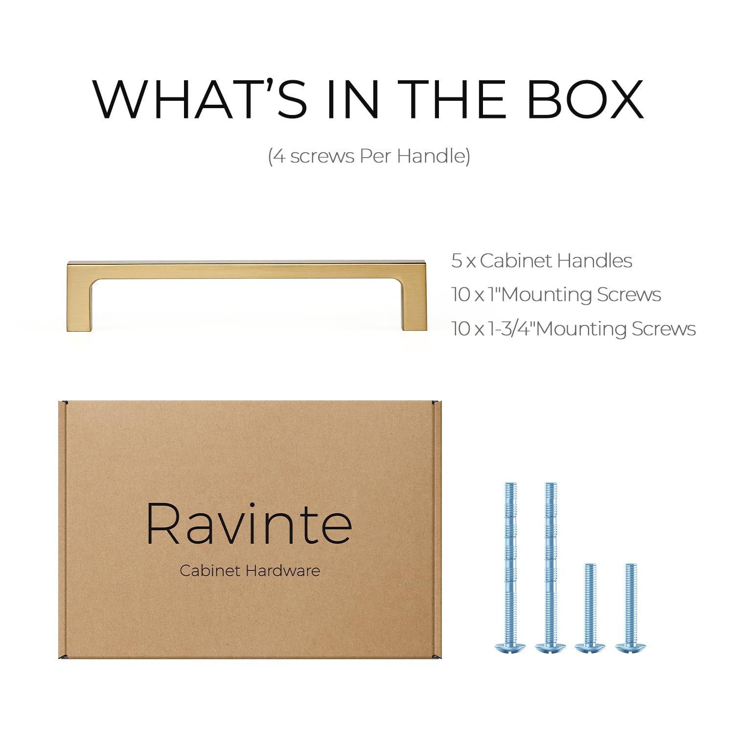 Ravinte 5 Pack Solid 5 Inch Square – Pulls For Drawers And