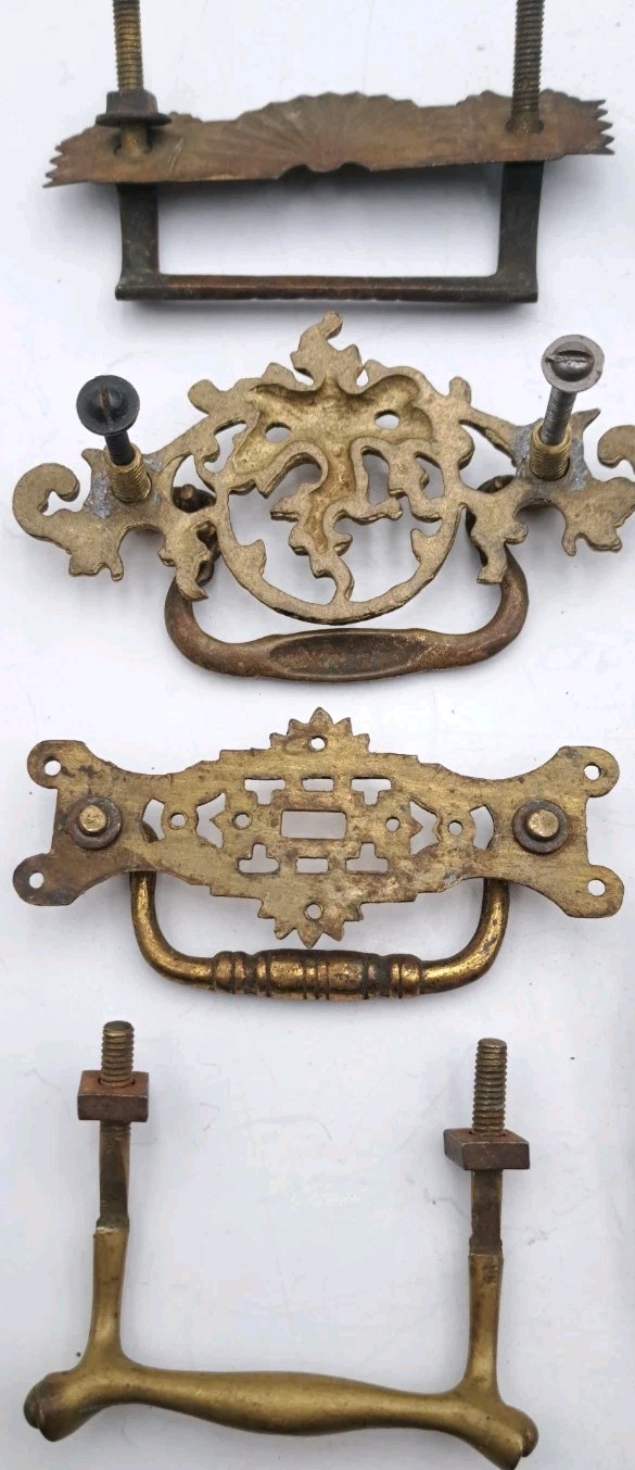 Antique/Vintage Handles Hardware Lot Furniture Drawer Pulls Handles Metal Brass