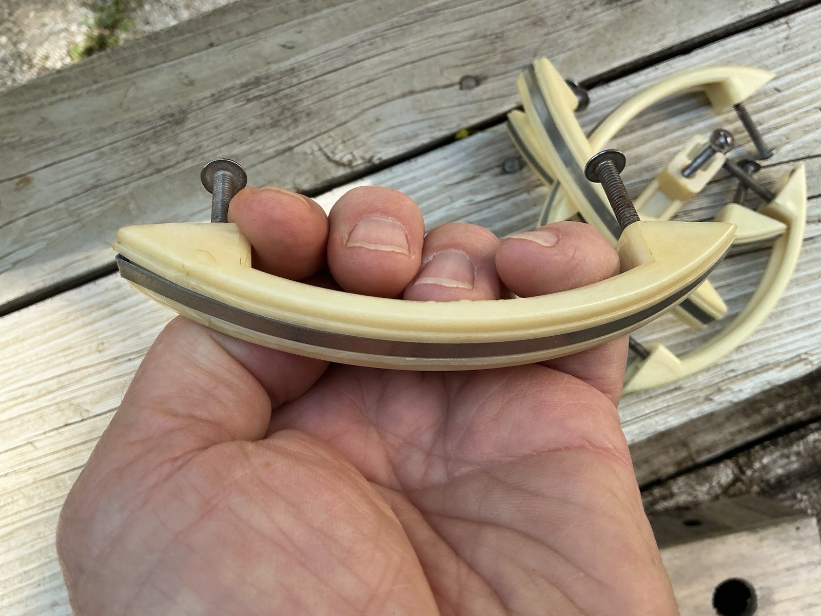 RARE ART DECO CELLULOID KITCHEN CABINET VINTAGE 1920’S ORIGINAL “ FANCY PULLS”