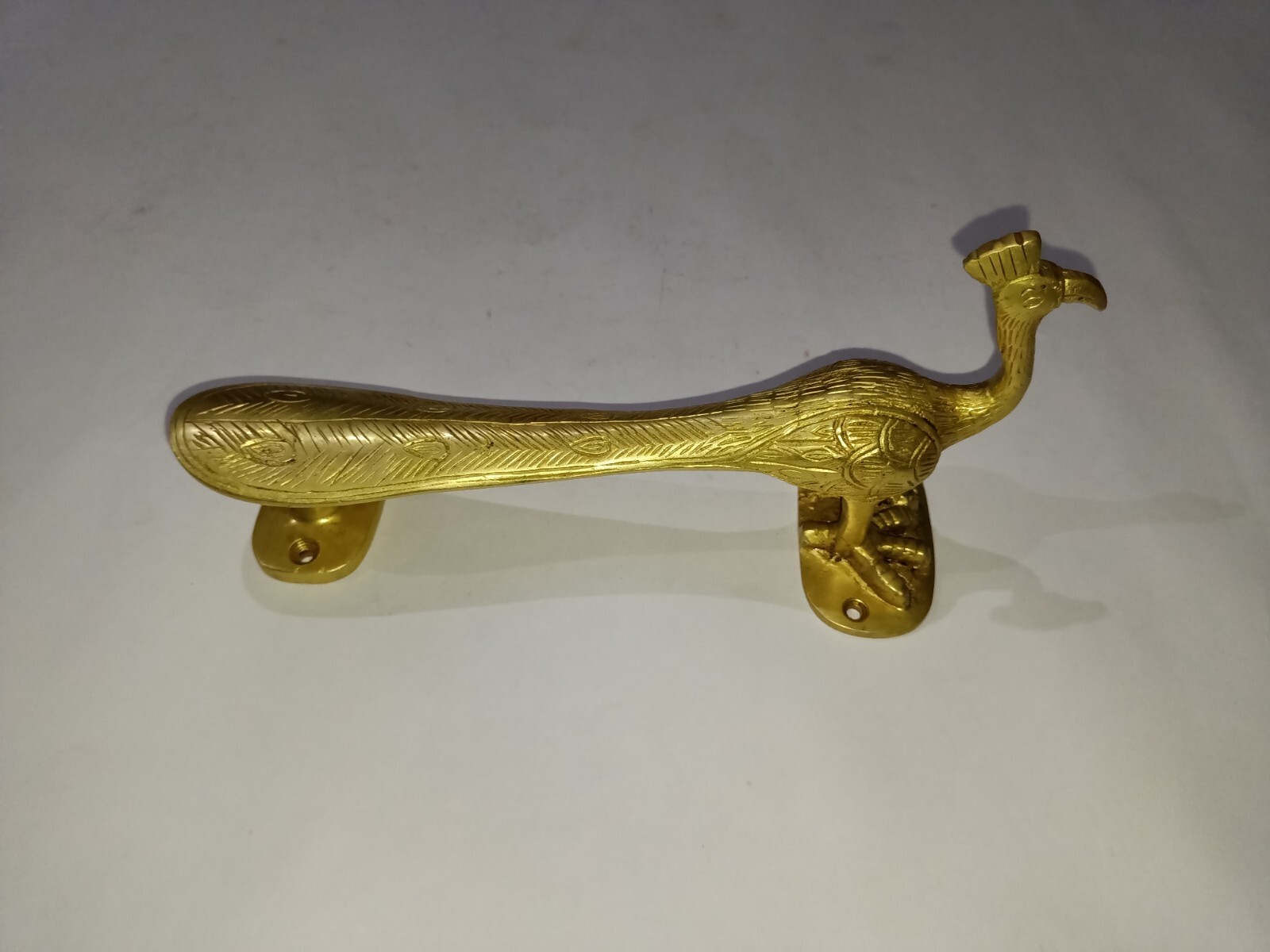 Brass Peafowl Cabinet Pull Peacock Fingers Base Cabin Entrance Door Handle HK506