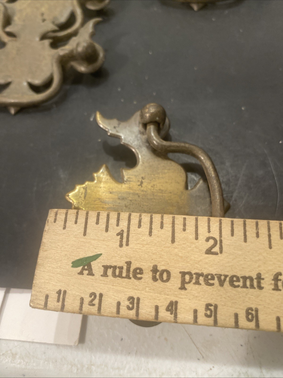 Vintage Chippendale Batwing Handle Set Brass Draw Pulls Set of 37 No Screws B82