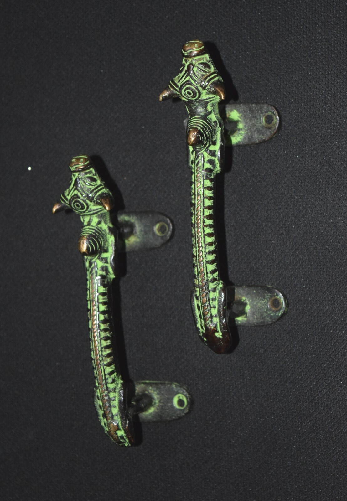 Tribal Art Nandi Door Handles Pair Farming Bull Cupboard Grips Gate Puller HK162