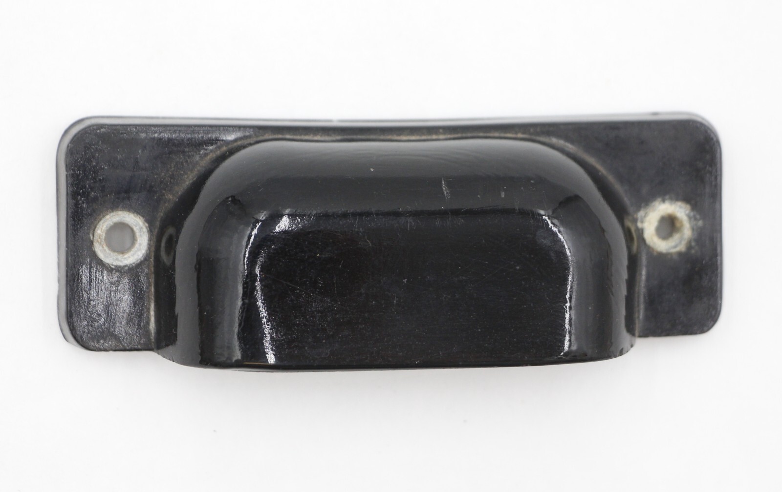 Set of Antique Rare 3.875 in. Black Glass Bin Pulls