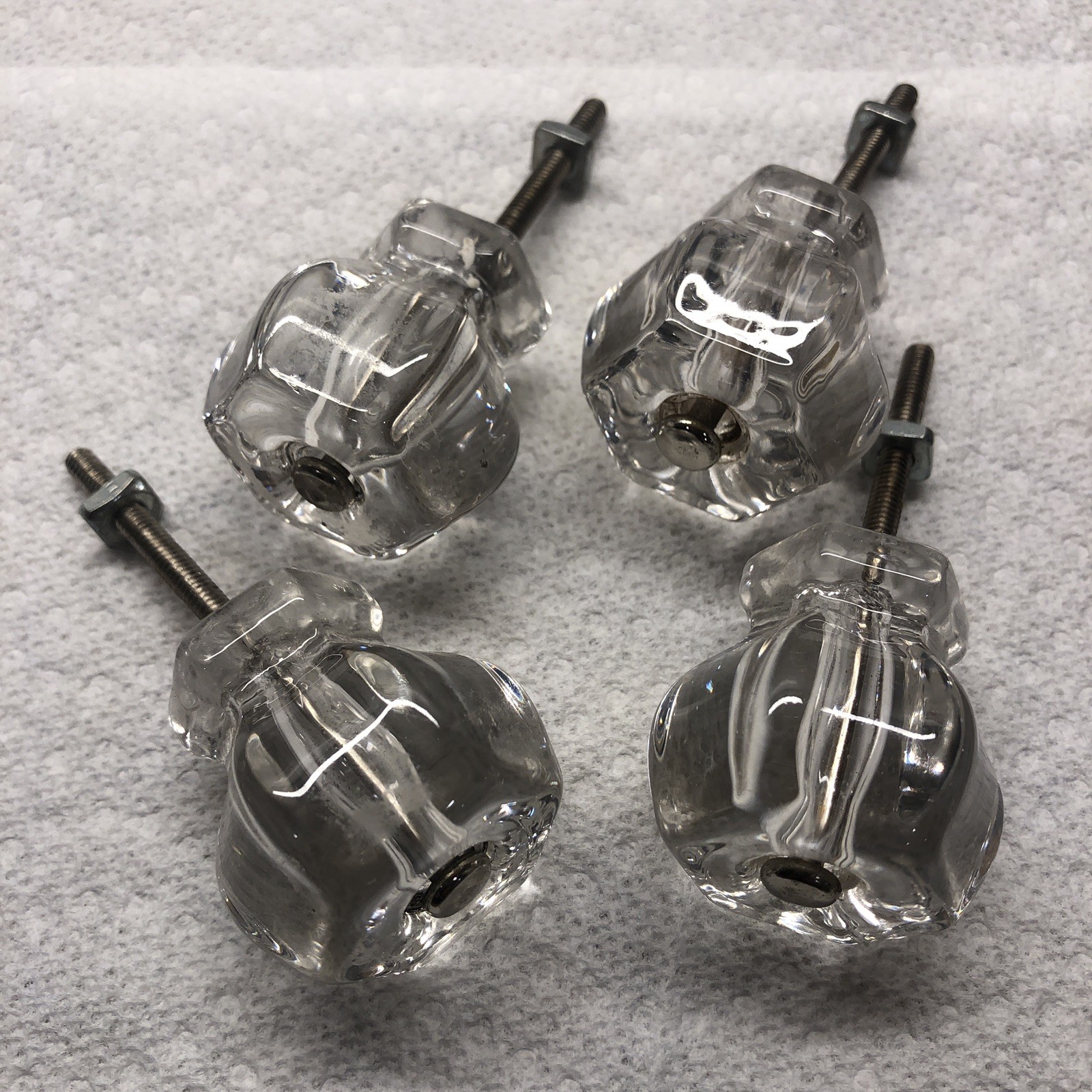 Vintage Drawer Pulls Cabinet Doors Dresser Farmhouse Hardware Set Of 4 Glass