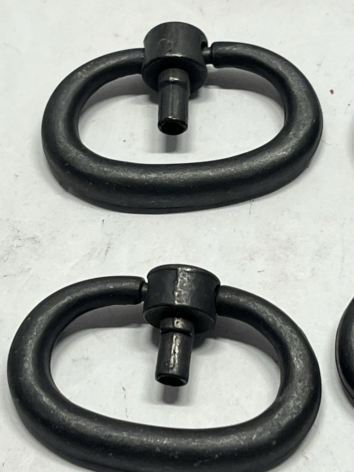 Vintage Lot(12) NOS KBC Black Powder Coated Rd.Drop Ring Drawer Pulls