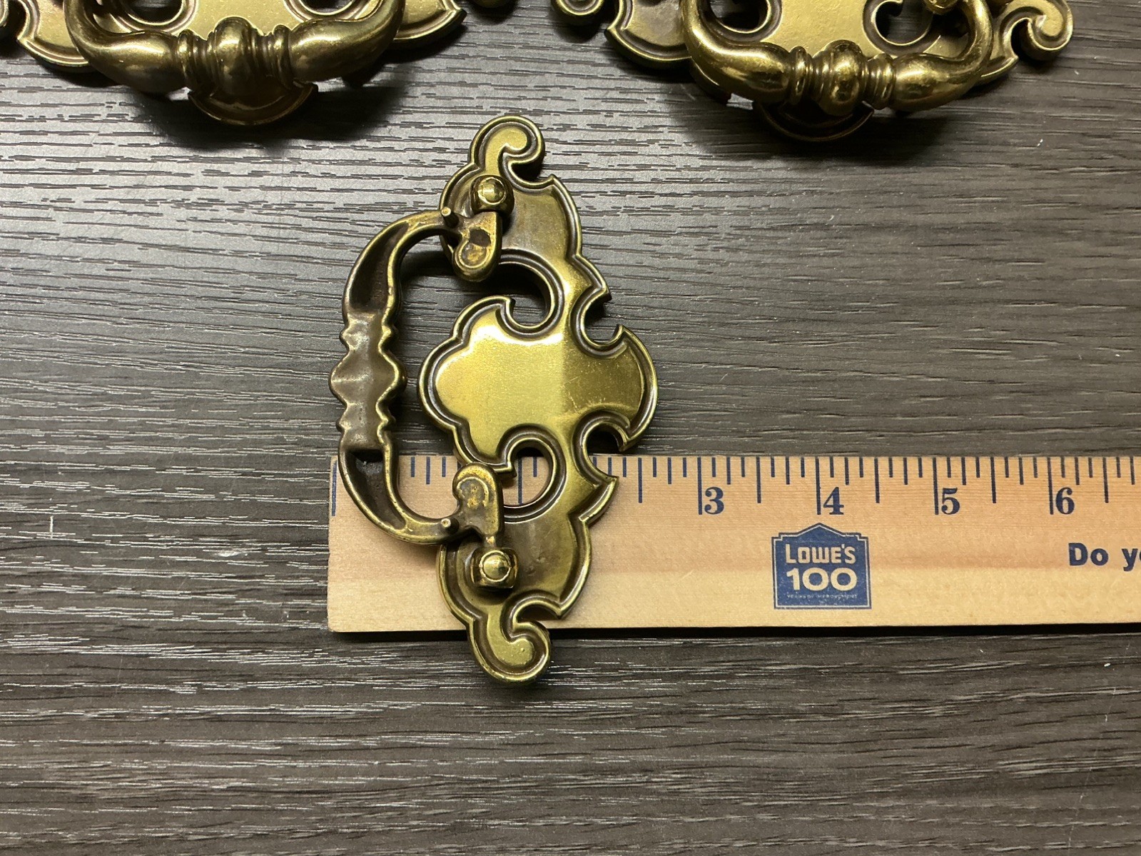 7 VINTAGE Keeler Brass KBC NO8067 Chippendale Batwing Drawer Handles Pulls (33)
