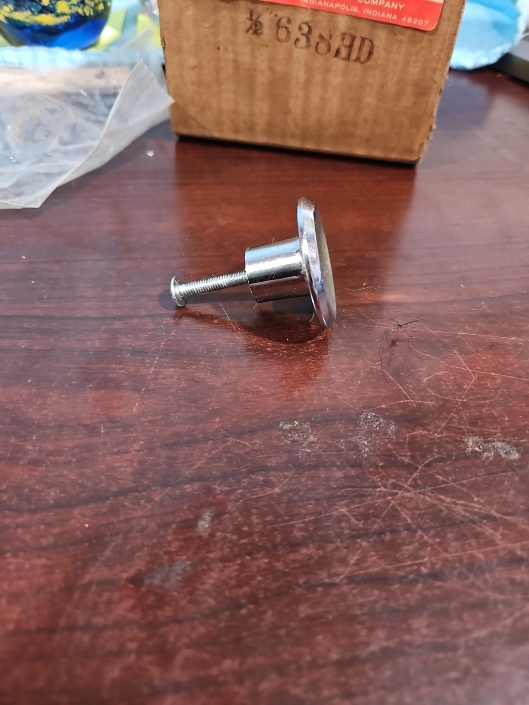 Lot Of 21 Vintage Mushroom Chrome Concave Cabinet Drawer Pull Knobs 1 1/2″