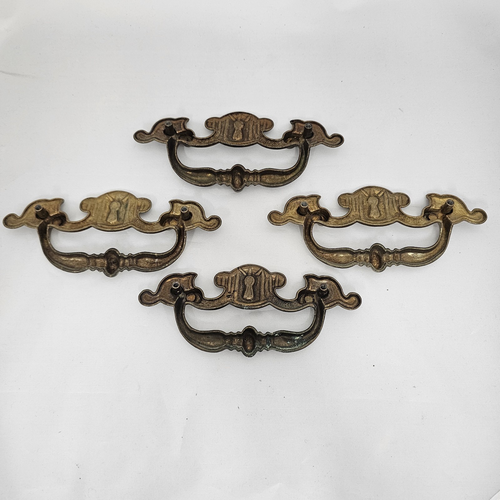 Keller Brass Co N-14636 Drawer Pulls Handles 6″ x 2-1/2″ Holes 5″ Apart Set of 4