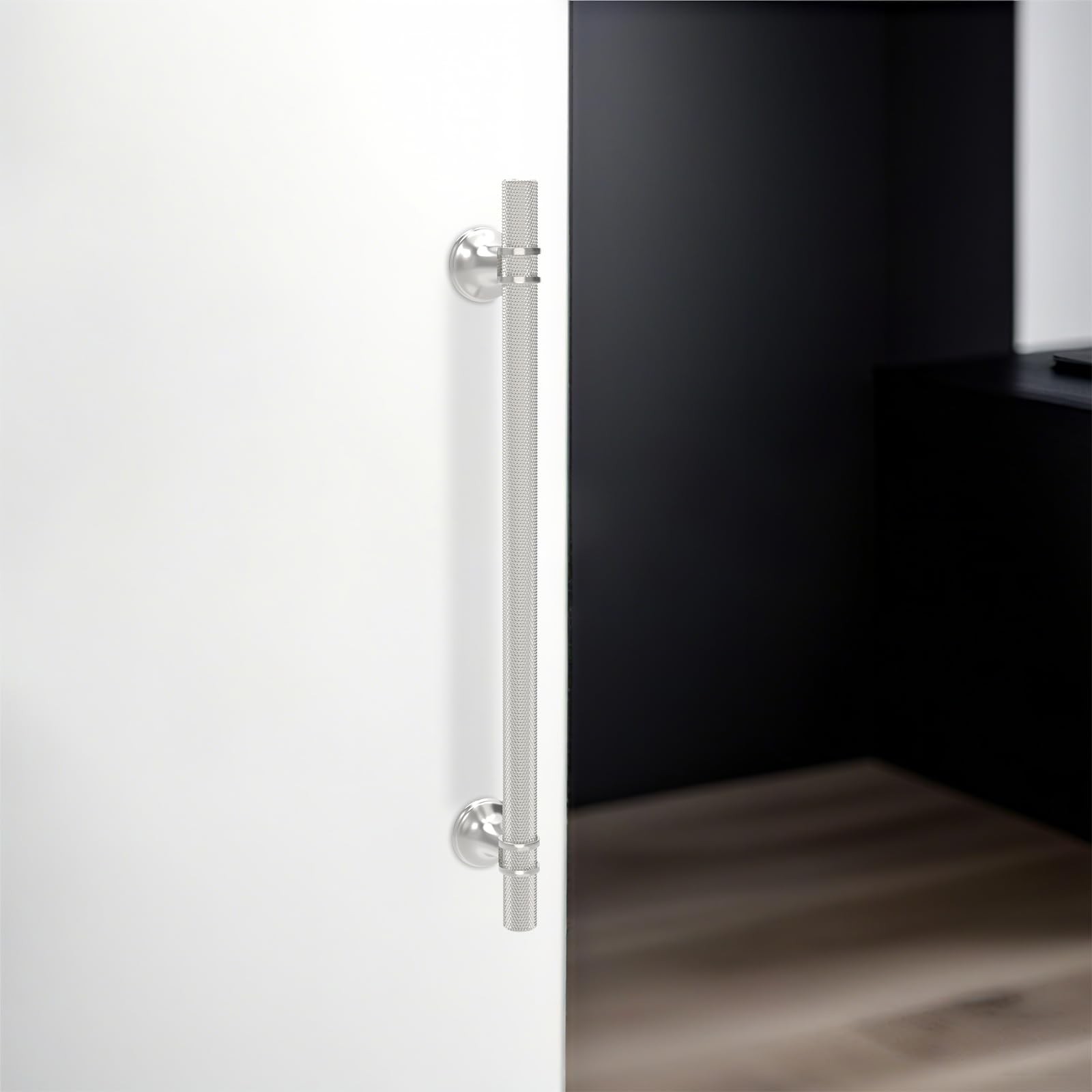 6 Pack 10 Inch Cabinet Pulls knurled Brushed Satin Nickel Kitchen Cabinet Han…